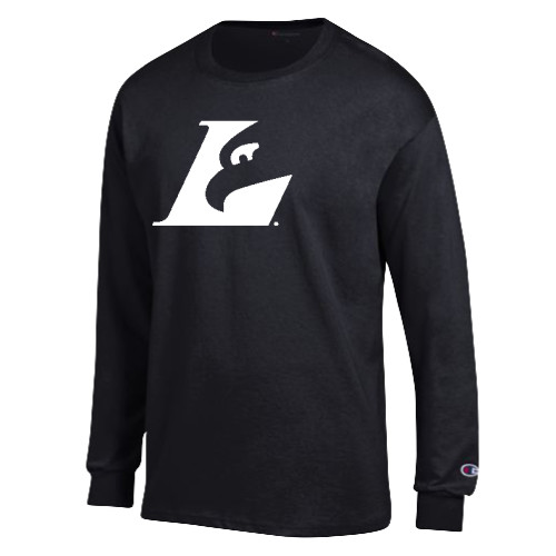  Champion Black Long Sleeve T Shirt - Eagle L Mark