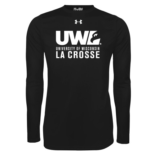  Under Armour Black Long Sleeve Tech Tee - UWL University Name Spirit Mark