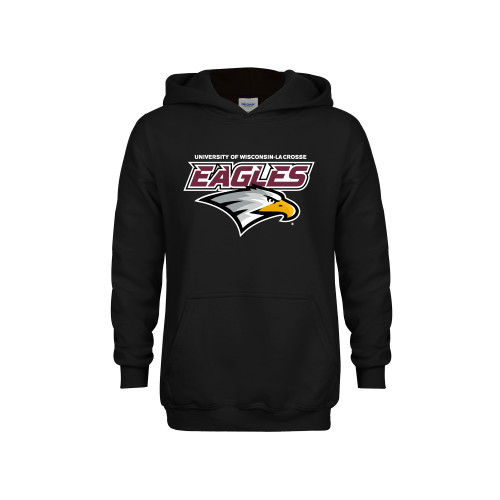  Youth Black Fleece Hoodie - UWL Eagles Wordmark