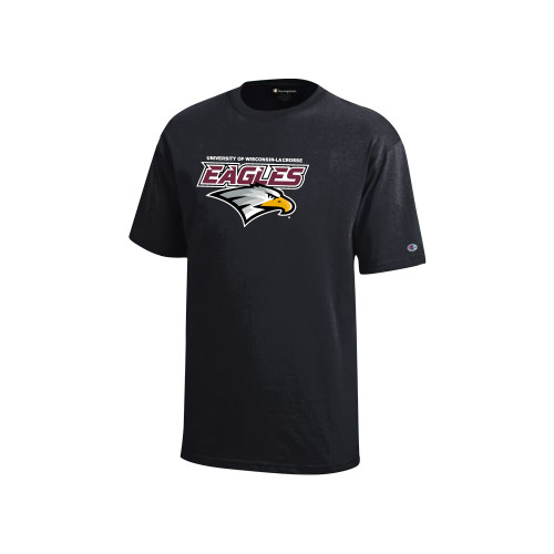  Champion Youth Black Short Sleeve Tee - UWL Eagles Wordmark