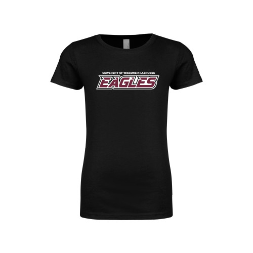  Next Level Girls Black Fashion Fit T Shirt - UWL Eagles
