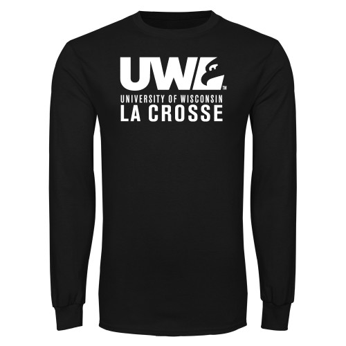  Black Long Sleeve T Shirt - UWL University Name Spirit Mark