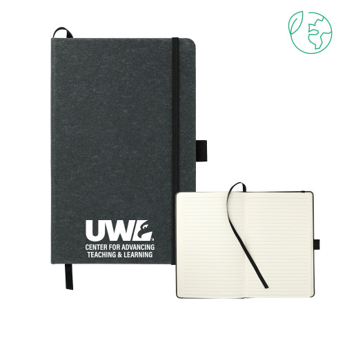  5.5 x 8.5 Black FSC Mix Recycled Leather Bound Journal - UWL Center for Advancing Teaching and Learning