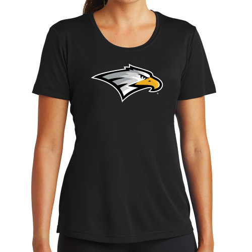  Womens Black Performance Tee - Eagle Head