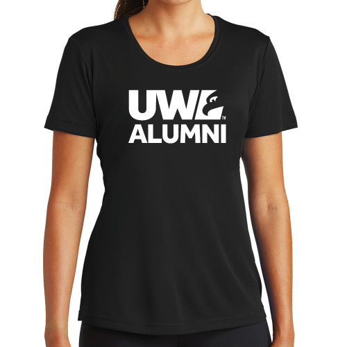  Womens Black Performance Tee - UWL Alumni