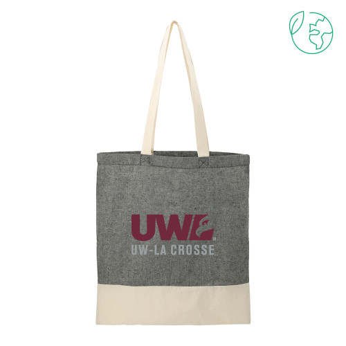 Wisconsin La Crosse Split Recycled Black Cotton Twill Convention Tote