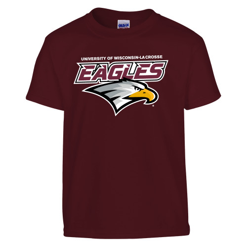  Youth Maroon T Shirt - UWL Eagles Wordmark