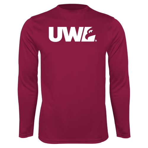  Maroon Performance Long Sleeve Shirt - UWL Spirit Mark