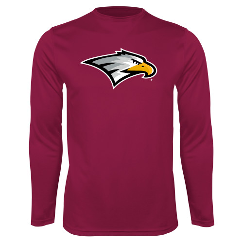  Maroon Performance Long Sleeve Shirt - Eagle Head