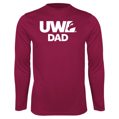  Maroon Performance Long Sleeve Shirt - UWL Dad