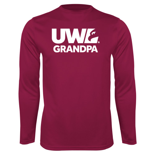  Maroon Performance Long Sleeve Shirt - UWL Grandpa