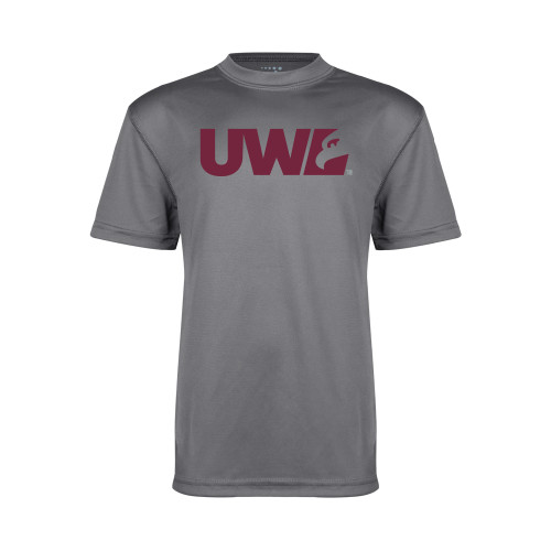  Youth Performance Grey Concrete Tee - UWL Spirit Mark