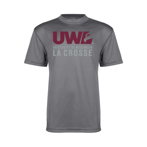 Youth Performance Grey Concrete Tee - UWL University Name Spirit Mark