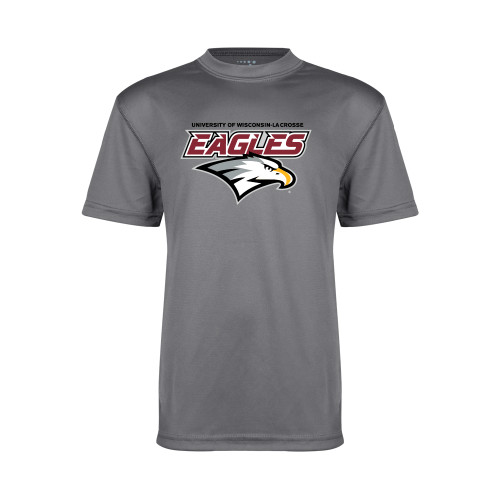  Youth Performance Grey Concrete Tee - UWL Eagles Wordmark