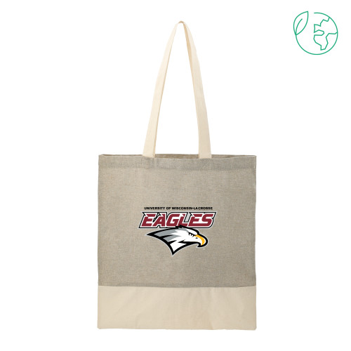  Split Recycled Grey Cotton Twill Convention Tote - UWL Eagles Wordmark