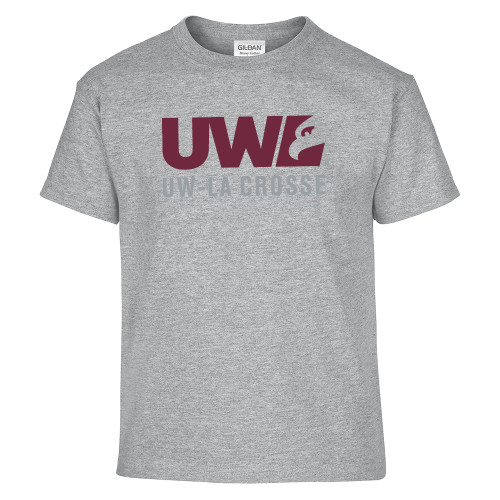 Youth Grey T Shirt - UW La Crosse Spirit Mark