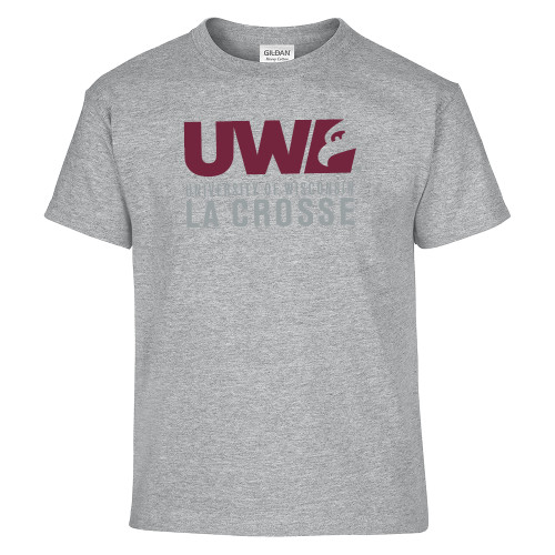  Youth Grey T Shirt - UWL University Name Spirit Mark