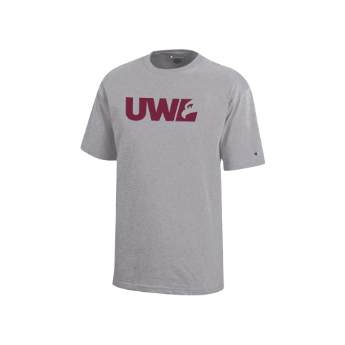  Champion Youth Grey Short Sleeve Tee - UWL Spirit Mark