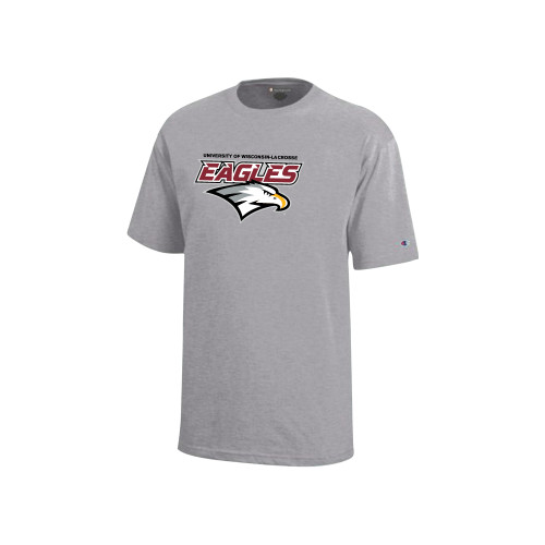  Champion Youth Grey Short Sleeve Tee - UWL Eagles Wordmark