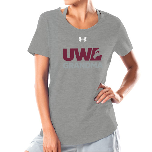  Under Armour Womens Grey Charged Cotton Tee - UWL Grandma
