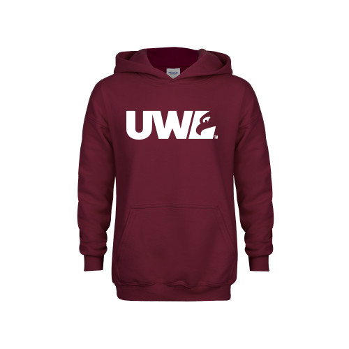  Youth Maroon Fleece Hoodie - UWL Spirit Mark