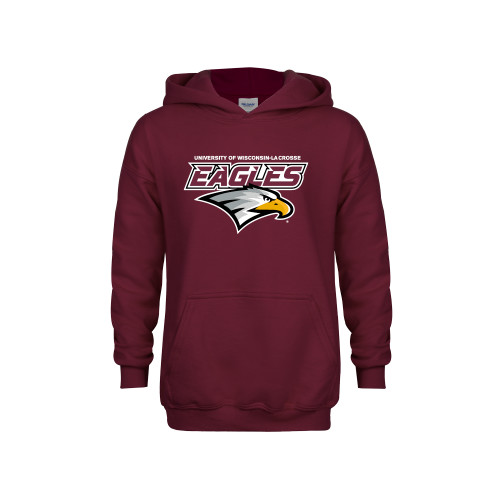  Youth Maroon Fleece Hoodie - UWL Eagles Wordmark