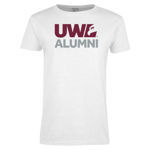 Womens White Short Sleeve Tee - UWL Alumni