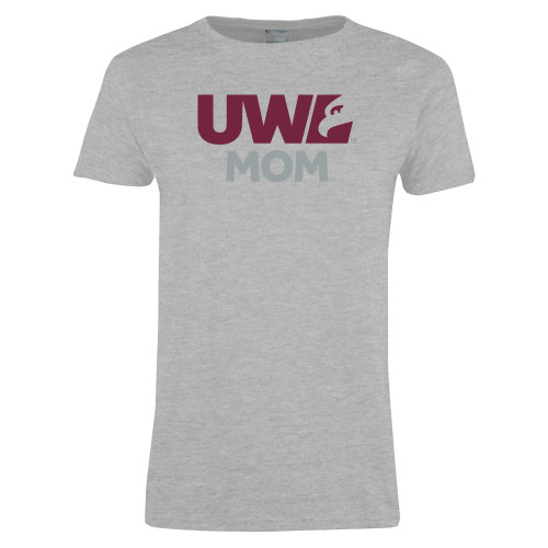  Womens Grey Short Sleeve Tee - UWL Mom