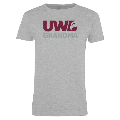  Womens Grey Short Sleeve Tee - UWL Grandma