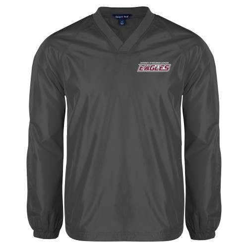  Charcoal V Neck Raglan Windshirt - UWL Eagles