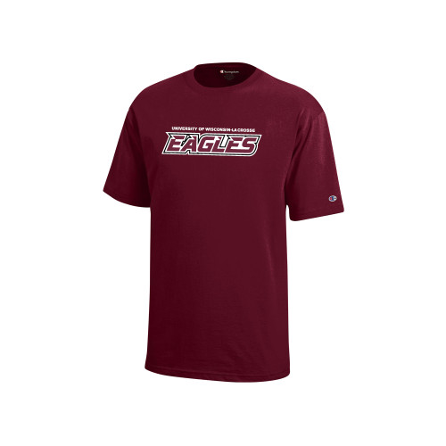  Champion Youth Maroon Short Sleeve Tee - UWL Eagles