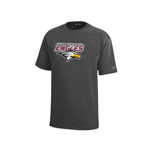  Champion Youth Granite Heather Short Sleeve Tee - UWL Eagles Wordmark