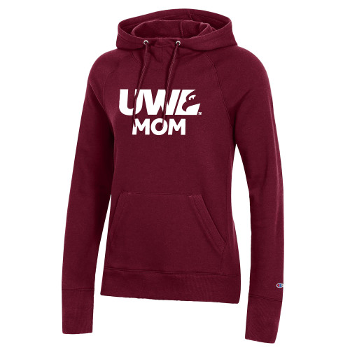  Champion Womens Maroon Pull Over Hood - UWL Mom