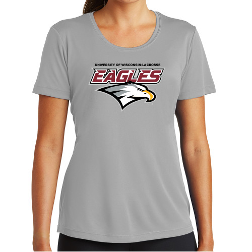  Womens Grey Performance Short Sleeve Tee - UWL Eagles Wordmark