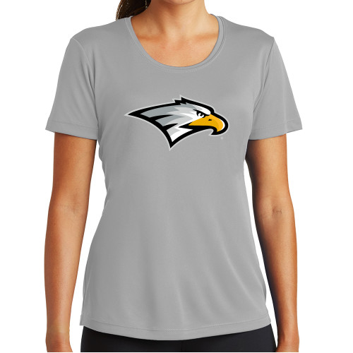  Womens Grey Performance Short Sleeve Tee - Eagle Head