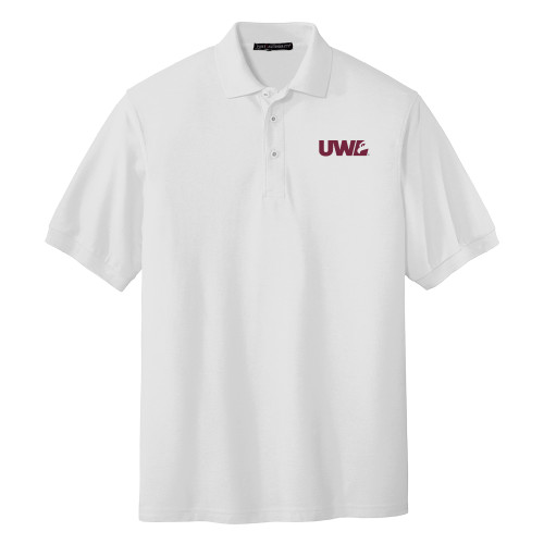  White Silk Touch Polo - UWL Spirit Mark