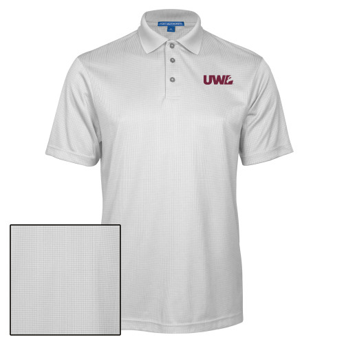  White Performance Fine Jacquard Polo - UWL Spirit Mark