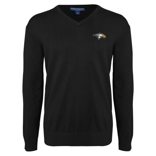  Black VNeck Sweater - Eagle Head