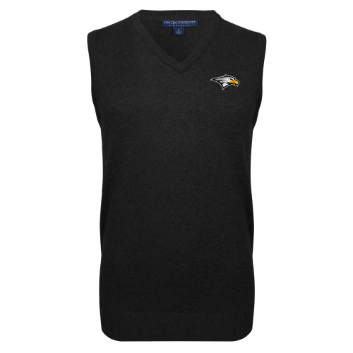  Black VNeck Sweater Vest - Eagle Head