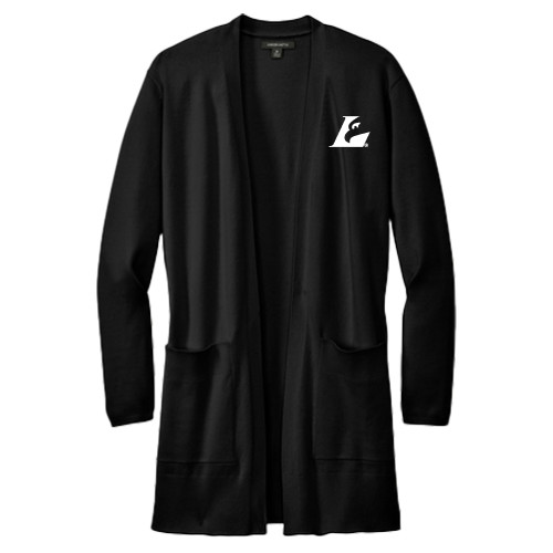  Mercer + Mettle Womens Black Open Front Cardigan Sweater - Eagle L EMB