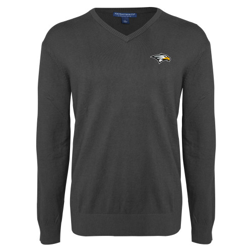  Charcoal Heather VNeck Sweater - Eagle Head