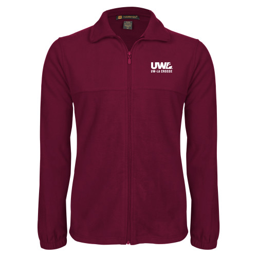  Maroon Fleece Full Zip Jacket - UW La Crosse Spirit Mark