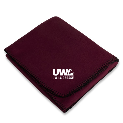  Maroon Arctic Fleece Blanket - UW La Crosse Spirit Mark