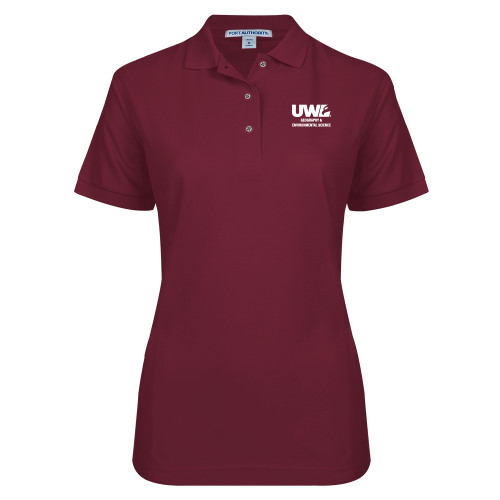  Womens Silk Touch Maroon Pique Polo - Geography and Environmental Science