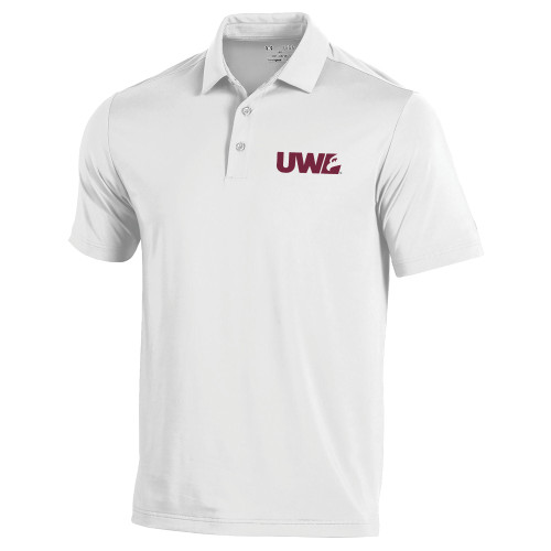  Under Armour White Performance Polo - UWL Spirit Mark
