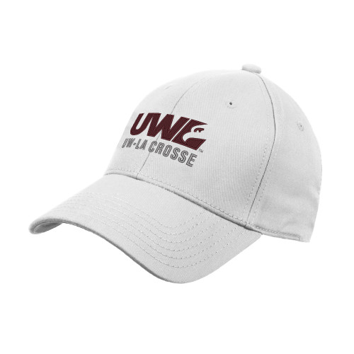  White Structured Adjustable Pro Style Hat - UW La Crosse Spirit Mark