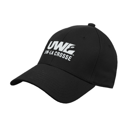  Black Structured Adjustable Pro Style Hat - UW La Crosse Spirit Mark