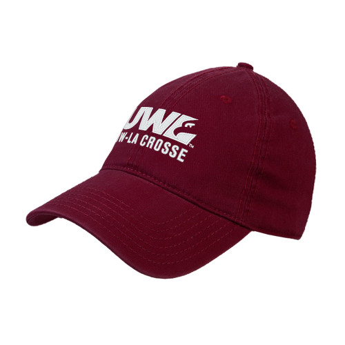  Maroon Unstructured Adjustable Low Profile Hat - UW La Crosse Spirit Mark