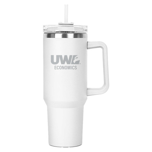  Hippo White Mug & Straw Lid with Twist Closure 40 oz - UWL Economics Engraved