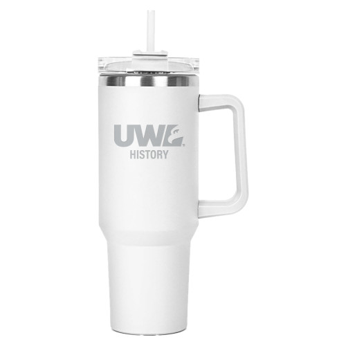  Hippo White Mug & Straw Lid with Twist Closure 40 oz - UWL History Engraved